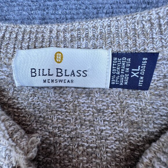 VTG Bill Blass Knit Henley Sweater Mens XL Hand Framed Grandpa Fisherman Core - Picture 9 of 10